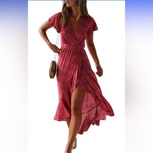 Red High Low Bohemian Style Sundress